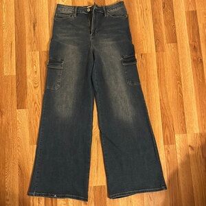 YMI Blue Wide Leg Pants High Waisted Denim